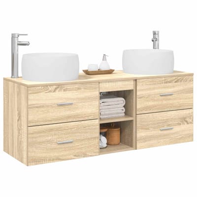 vidaXL - Badkamermeubel - Set - 3 - st - Sonoma - Eiken - 49,5 - x - 44,5 - x - 66 - cm