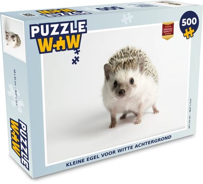Puzzel Kleine egel voor witte achtergrond - Legpuzzel - Puzzel 500 stukjes