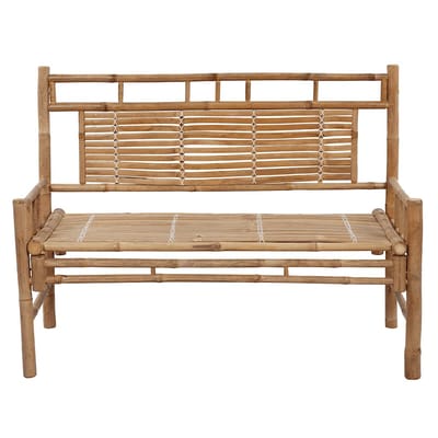 vidaXL - Tuinbank - met - kussen - 120 - cm - bamboe