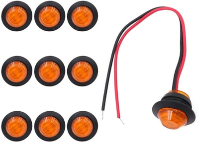 Dailygoods- Zijlichten 10 Stuks - LED Achtermarkeringslichten - Signaallichten - 12V Waterdicht IP68 - Voor Vrachtwagens/Bussen/Caravans - 3/4 Inch - Markeringslichten