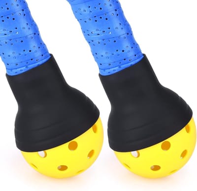 Pickleball-ballenhenger - 2-pack - Siliconen opraaphulp met zuignap - Universele pasvorm - Tevens te gebruiken als antislip racketgrip - Ballen niet inbegrepen - Afmetingen 7.4 x 6.4 cm