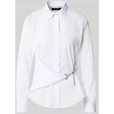 Regular fit overhemdblouse met kettingdetail, model 'Coniah'