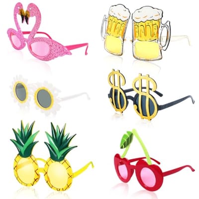 Aurasky Grappige zonnebril, Hawaiiaanse partybril, Hawaiiaanse tropische feestbril, feestbril, nieuwigheid voor verjaardagen, strand, zwembad, feestaccessoires