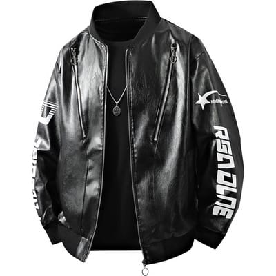 Nieuwe Motorjas Leer Heren Leren Jas Heren Jas Effen Kleur Bedrukt Racejack Heren Hong Kong Stijl Koppel XXL gray