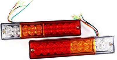 Waterdichte 12V/24V LED Trailer Achterlichten Kit met 20 LED's - Rem-, Richt- en Achteruitrijlichten voor Vrachtwagen, Boot en Caravan (2 Stuks)