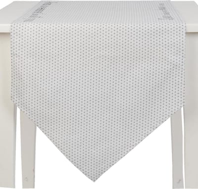 Clayre & Eef - katoenen - Tafelloper - My Lovely Home - Grijs - 50 x 160 cm