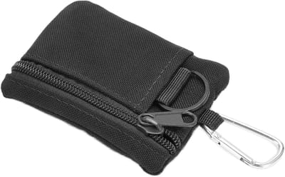 Mini EDC Portemonnee voor Mannen - Compacte Drievoudige Portemonnee met Carabiner voor Kamperen, Wandelen en Fietsen (10.5 x 8 x 1.5 cm) - Lichtgewicht en Duurzaam