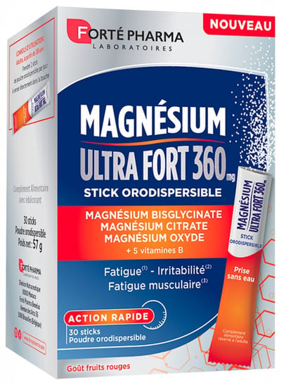 Forté Pharma Magnésium Ultra Fort 360 mg 30 Orodispergeerbare Sticks