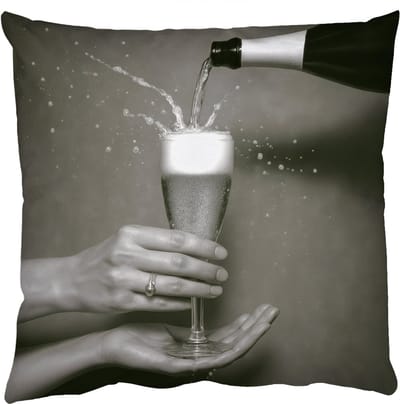 Sierkussens - Kussentjes Woonkamer - 50x50 cm - Champagnefles - Glas - Minimalistisch - Spetters