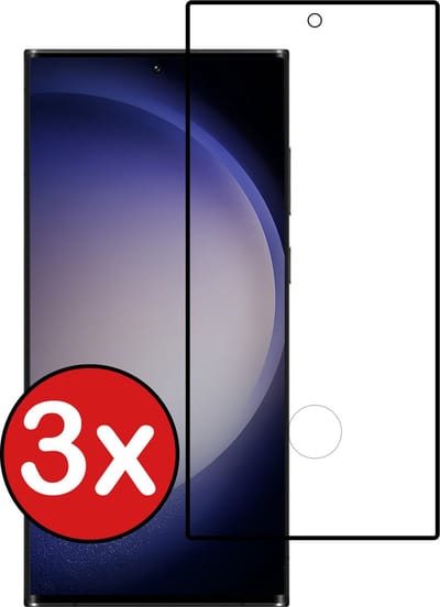 Screenprotector - 3 Stuks - Geschikt voor Samsung Galaxy S23 Ultra - Full Cover - Beschermglas - Gehard Glas - Tempered Glass - Screen Protector