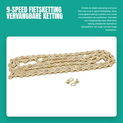 Dailygoods- Fietsketting 9-speed - Vervangende Ketting - Hoogwaardig Staal - Slijtvast - Verstelbare Derailleurketting - Eenvoudige Installatie - Fiets Ketting