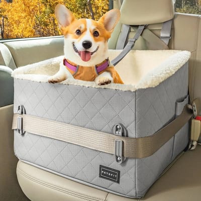 Hondenautostoel met verhoogd 12,5 cm platform voor kleine honden - Veiligheidskussen voor auto