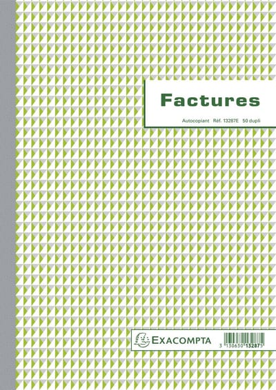 Exacompta 5x Doorschrijfpapier Facturen 29,7x21cm 50 zelfkopiërend papier dupli - - 13287E