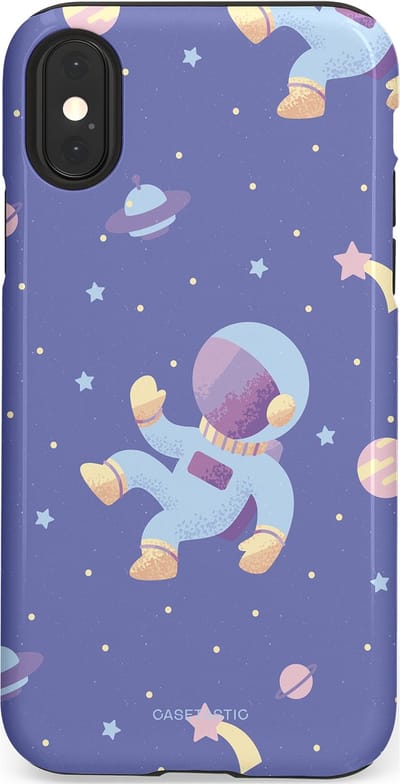 Casetastic Hoesje Geschikt voor Apple iPhone X/Xs - Stijlvolle Beschermende Duo-layer Case - Vliegen in de ruimte