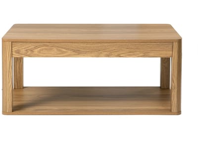 CALICOSY - Salontafel met 2 rechthoekige bladen in houtlook L90 cm - CÉLIA