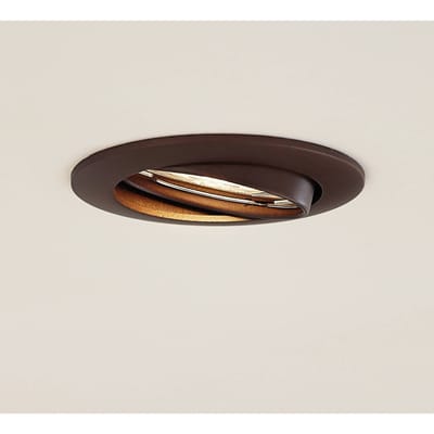 Prios plafond inbouwlamp Fibur, brons, aluminium, Ø 8,2 cm