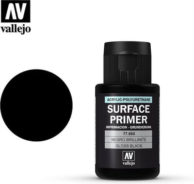 Vallejo Hobbyverf Acrylverf - 73660 Gloss Black - Primer - Acryl (60 ml) Verf flesje - 60 ml