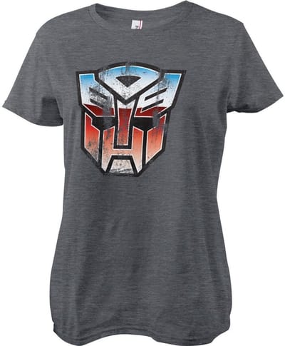 Transformers Distressed Autobot Shield Girly T-shirt voor dames, donker/gemêleerd