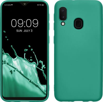 kwmobile telefoonhoesje geschikt voor Samsung Galaxy A20e - Hoesje voor smartphone - Back cover in metallic donkergroen
