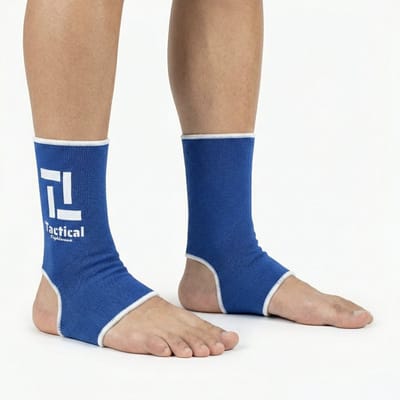 Tactical Fightwear Enkel Sleeve Set - Compressie & Stabiliteit MMA - Kickboksen - Blauw - Maat S