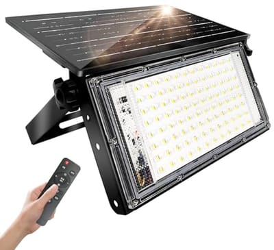 Zonne-energie Buitenlamp 100W - Dimbare LED Zonnelamp voor Veranda, Terras en Garage - IP65 Waterdicht