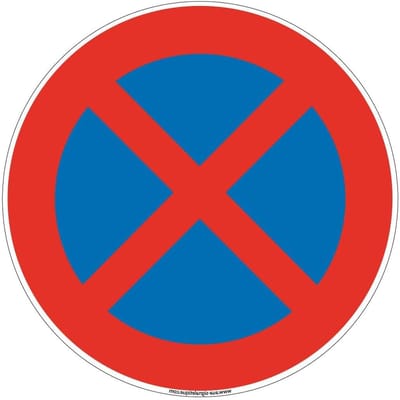 Verboden Parkeerbord - Stopbord - Verkeersregeling - UV-print direct - 270mm diameter - Zilver