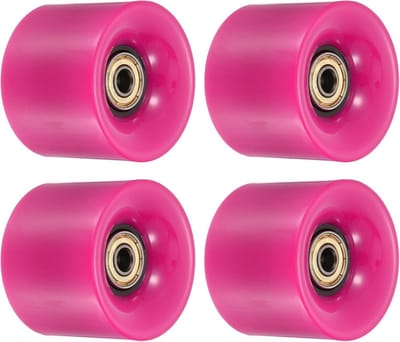 Set van 4 Longboard Wielen 60mm 80A met Lagers - Geschikt voor Skateboard en Cruiser