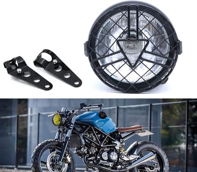 Universele 6'' Halogeen Motorfiets Koplamp met Lampenkap voor Retro Cafe Racer, Bobber en Chopper - Geschikt voor CG125 en GN125
