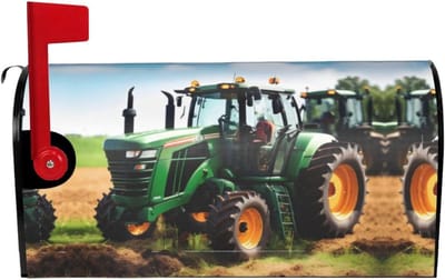 Brievenbushoes Tractor - Postbox Cover Boerderij - Tuindecoratie - Magnetische Bevestiging - Standaard Maat - Kleurrijk