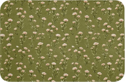 WC mat 60x40 cm - Antislip - Landelijk - Bloemen - Groen - Toiletmat - Vloermat - Douchemat - Toilet tapijt - Toiletmatten