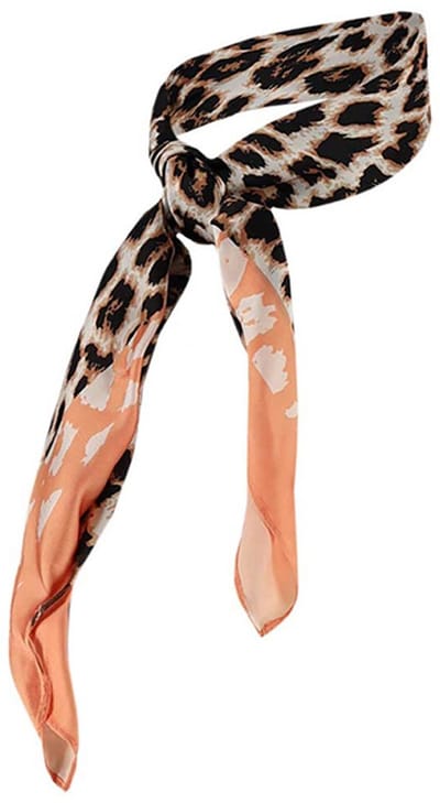 Sarlini - Bandana - Sjaaltje dames - 60 x 60 cm - Leopard - Oranje