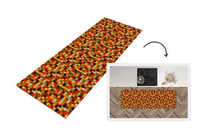 Keukenloper - Loper keuken - Puzzel - Patronen - Herfst - 150x50 cm - Keukenloper vinyl
