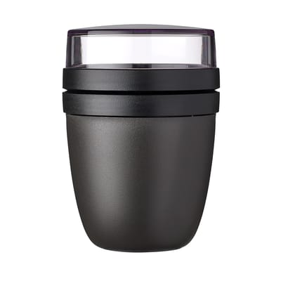 Mepal Lunchpot Ellipse - 500 ml - Yoghurt en Muesli beker to go - Geschikt voor vriezer. magnetron en vaatwasser - Nordic black