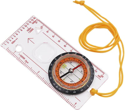 Go Go Gadget - Kompas - Survival - Noodpakket - Plaatkompas - Vergrotend - Draagbaar - Compact - Liniaal - Scouting - 1 stuk