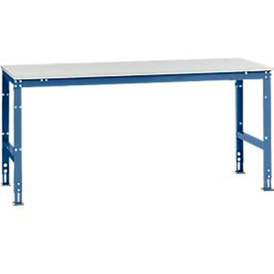 Manuflex werktafel UNIVERSAL Standaard, 2000 x 1000 mm, melamine lichtgrijs, briljantblauw