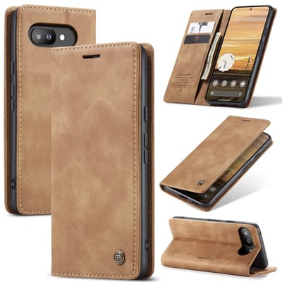 CaseMe Hoesje - Geschikt voor Google Pixel 9a Hoesje - CaseMe 013 Book Case - Bruin