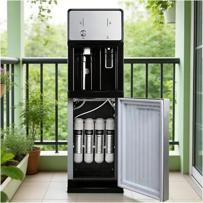 Waterdispenser - Waterkoeler Fontein - Direct Drinkwater - Meertraps Filtratie - 31 x 31 x 105 cm - Zwart