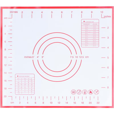 Bakmat Siliconen Antislip Hittebestendig Deegmat met Schaal voor Thuiskeuken 29x26cmZwart
