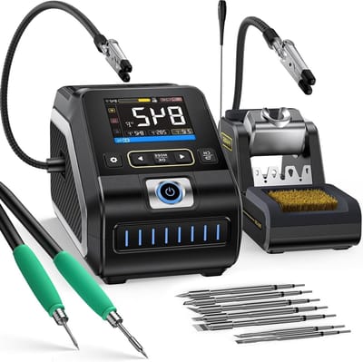 Digitale Soldeerstation - Soldeerstation Set - Precisie Solderen - 200W Snel Opwarmen - 2.8 inch Scherm - Zwart