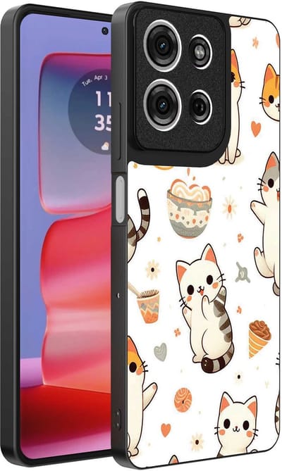 Geschikt voor Motorola Edge 50 Pro Telefoonhoesje met katten opdruk - TPU backcover case cat design - Smartphonica geschikt voor Motorola Edge 50 Pro