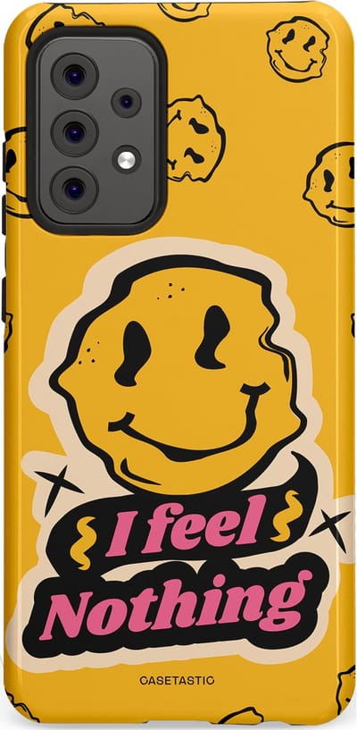 Casetastic hoesje geschikt voor Samsung Galaxy A52 (2021) 5G / Samsung Galaxy A52 (2021) 4G - Dubbellaagse bescherming - Alles is niks - Fashion Case - Okergeel Zwart Zand