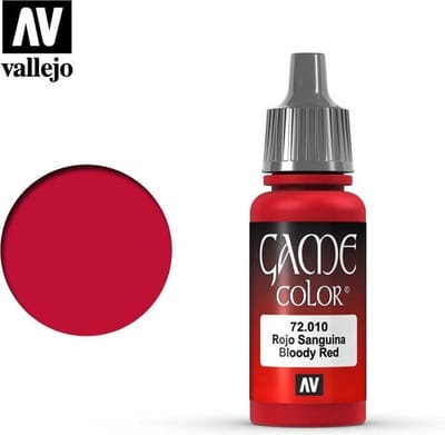 Vallejo Hobbyverf Acrylverf - 72010 Game Color - Bloody Red - Acryl - Verf flesje - 18 ml