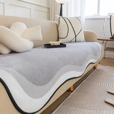 Verdikte Chenille Bankkussen voor Woonkamer Irregelmatige Vorm Antislip Bankhoes Hoekbank Handdoek Zitkussen Wasbare Bankmat 70x70cm 1PC A