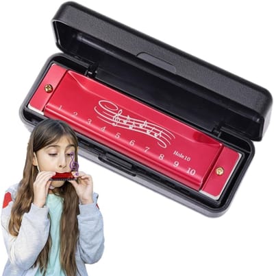 Mondharp - Muziek Speelgoed - Muziek Ontwikkeling - Compact Ontwerp - 12 cm - Rood
