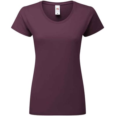 Fruit Of The Loom Vrouwen / Dames Fit Ringgesponnen Premium Tshirt (Donkere Pruim)