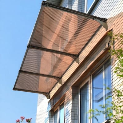 Voordeur Afdak - Deurluifel Terrasluifel - Bescherming Buiten - Roestbestendig Aluminium - 80x127cm - Zwart