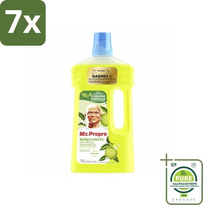 7 x Mr. Propre Allesreiniger Bergamot 1 liter - Grootverpakking - Allesreiniger - Schoonmaakmiddel - Bergamot - Frisse Geur - Glans