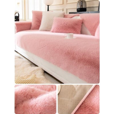 Frans Pluche Bankkussen Winter Verdikt Antislip Zitkussens Eenvoudig Modern Hoes Volledige Hoes Handdoek 70*70cm