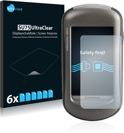 Savvies - Screenprotector voor Garmin Oregon 450 - Folie Beschermfolie transparant 6 Stuks