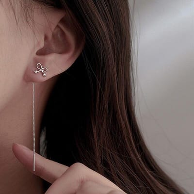 925 Sterling Zilver Kwast Doos Ketting Strik Knop Hangende Oorbellen voor Vrouwen Bruiloft Feest Sieraden Oorbellen Pendientes Eh726 brown